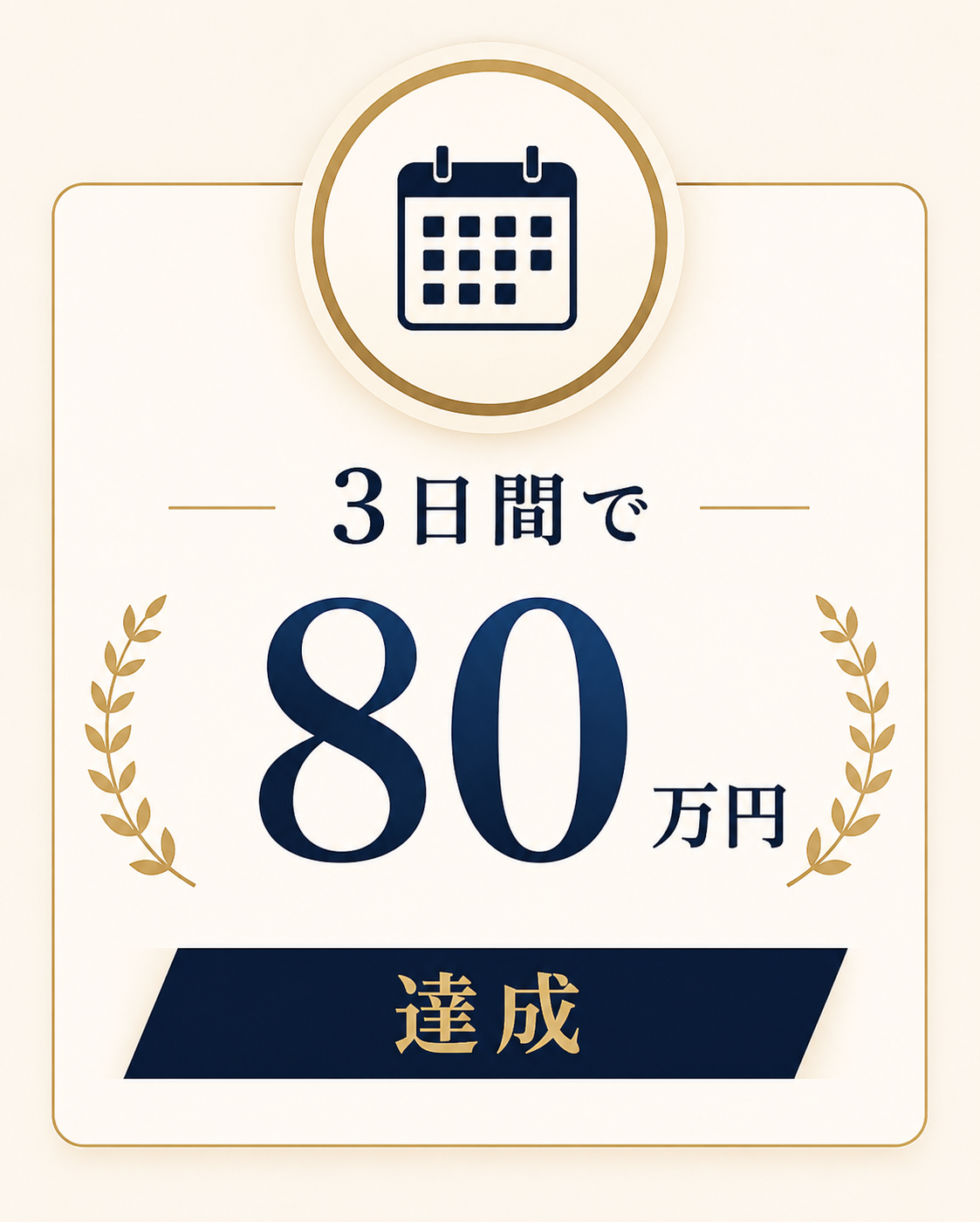 3日間で 80万円 達成
